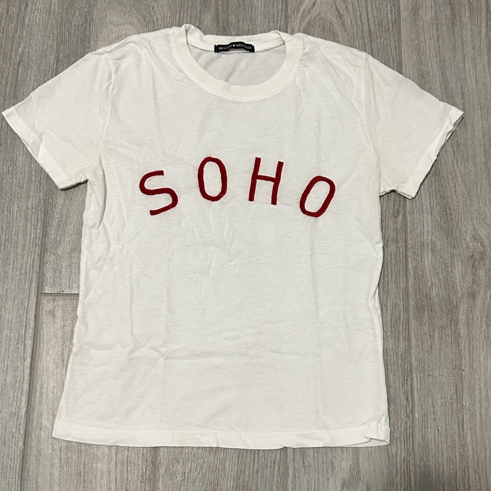 Women's/Jr Brandy Melville SOHO Cotton Crew Neck Slub Tee - SMALL